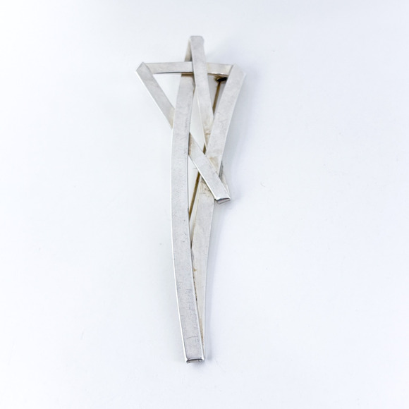 Vintage Mexico Sterling Silver 925 Abstract Shooting Star Brooch Pendant - Picture 2 of 8